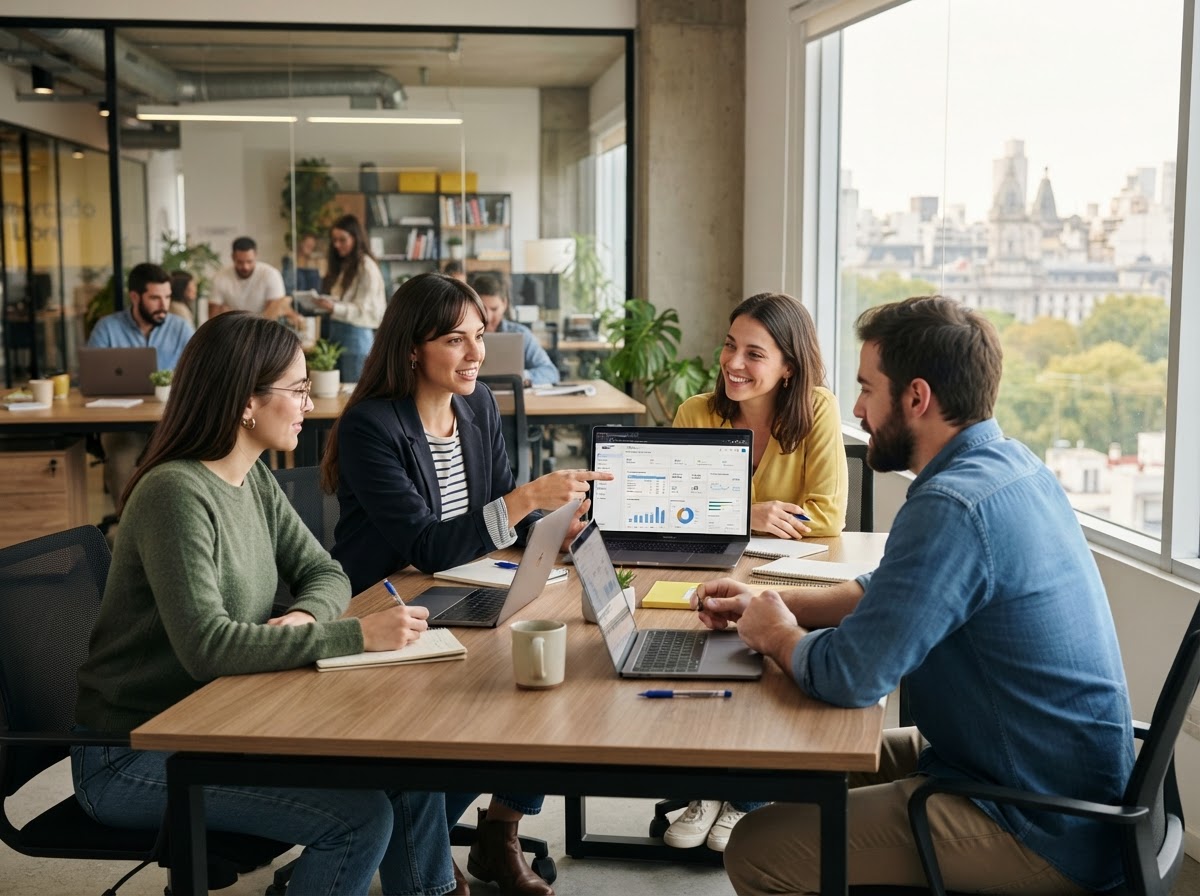 Mercado Libre Capital equipo revisando análisis de datos financieros en una reunión
